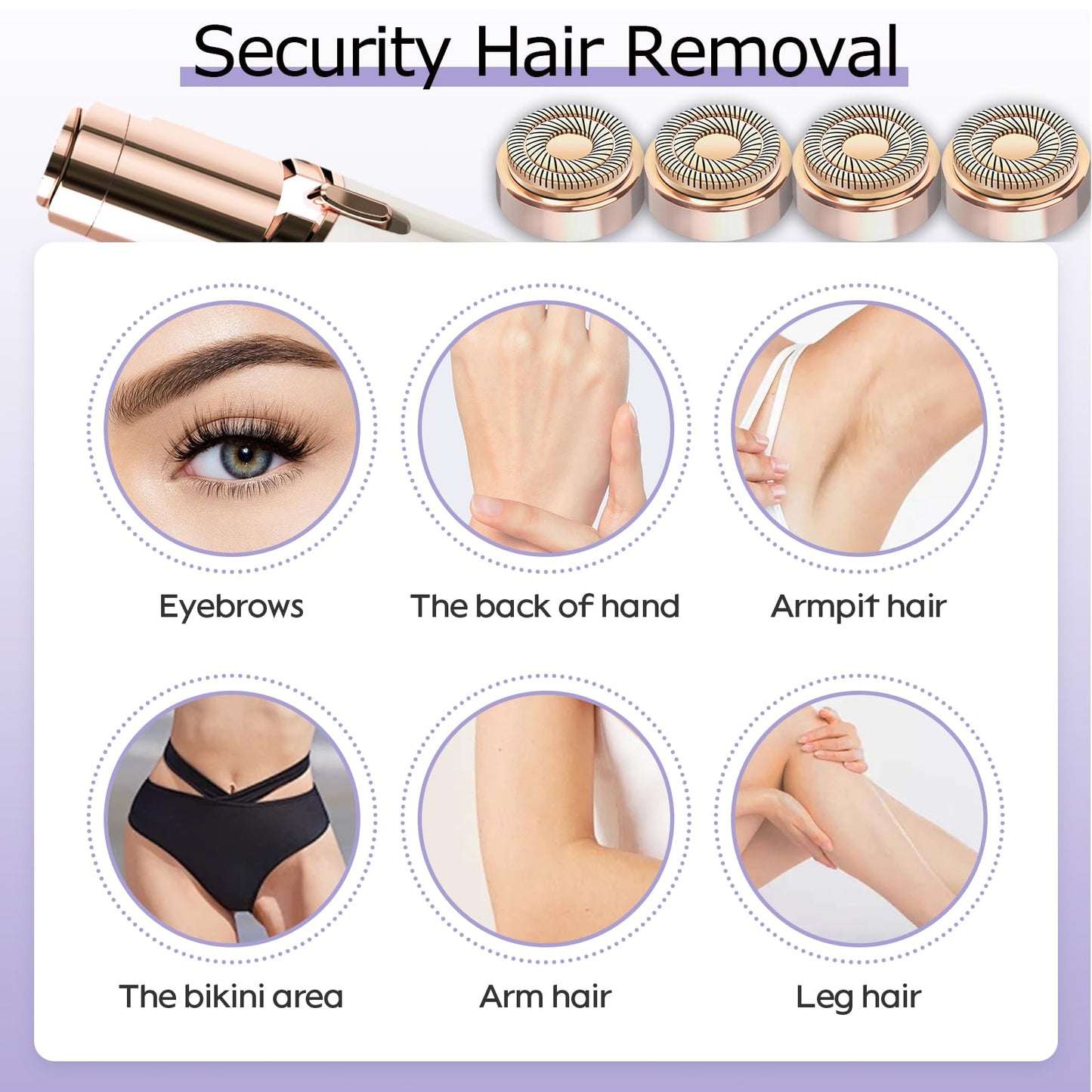 Generation 2 Replacement Heads for Flawless Facial Hair Remover Replacement Head,Suitable for Flawless Replacement Heads Gen 2 for Flawless Facial Hair Remover for Women,As Seen On TV.(4 Pack)