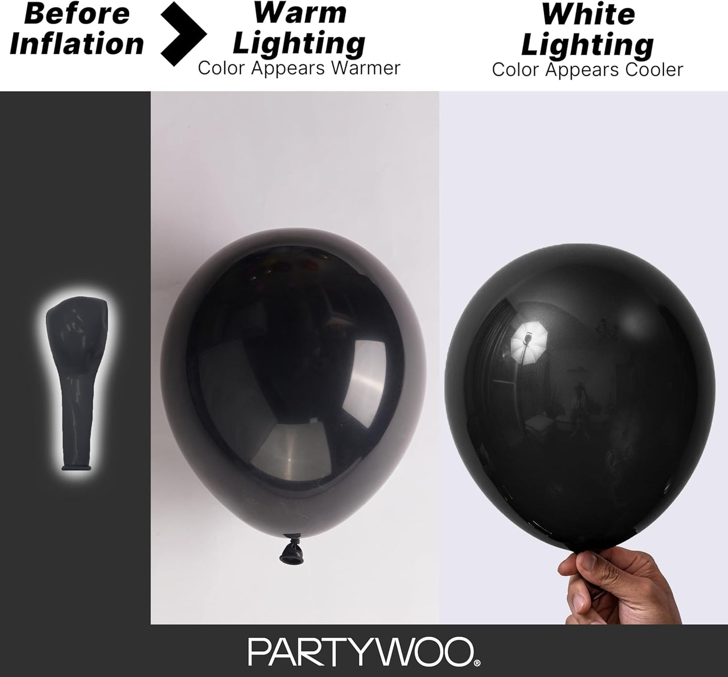 Black Balloon Arch Kit - 140 Pcs in 5-18 Inch Sizes for Baby Showers, Birthdays & Anniversaries | Elegant Black Decor