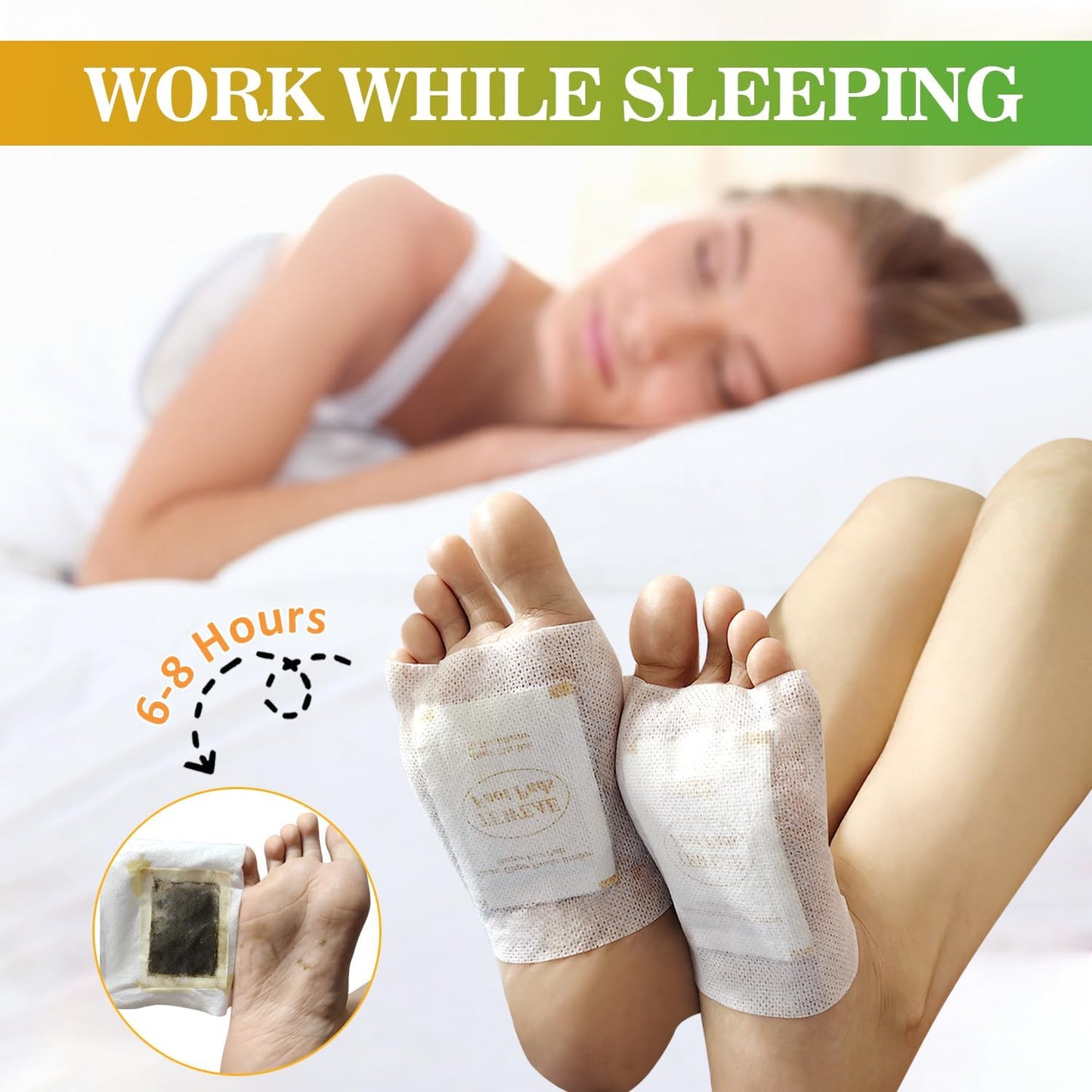Natural Ginger Foot Pads - Turmeric & Bamboo Vinegar for Better Sleep | 62 Count Relaxation Patches