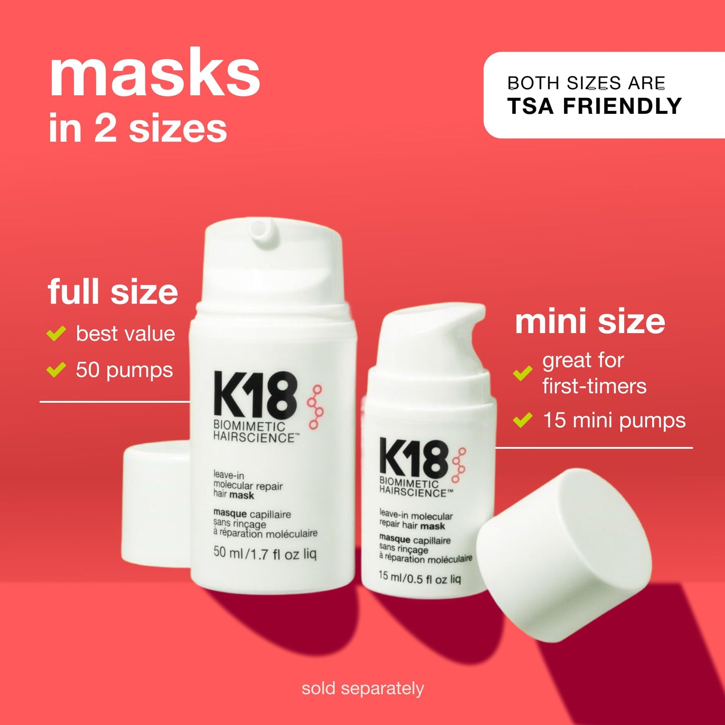 K18 Leave-In Molecular Repair Hair Mask - Peptide Hair Treatment Mask for Bleach, Color, Chemical + Heat Damaged Strands - Immediate + Lasting Damage Reversal in 4 Minutes (1.7 Fl oz)