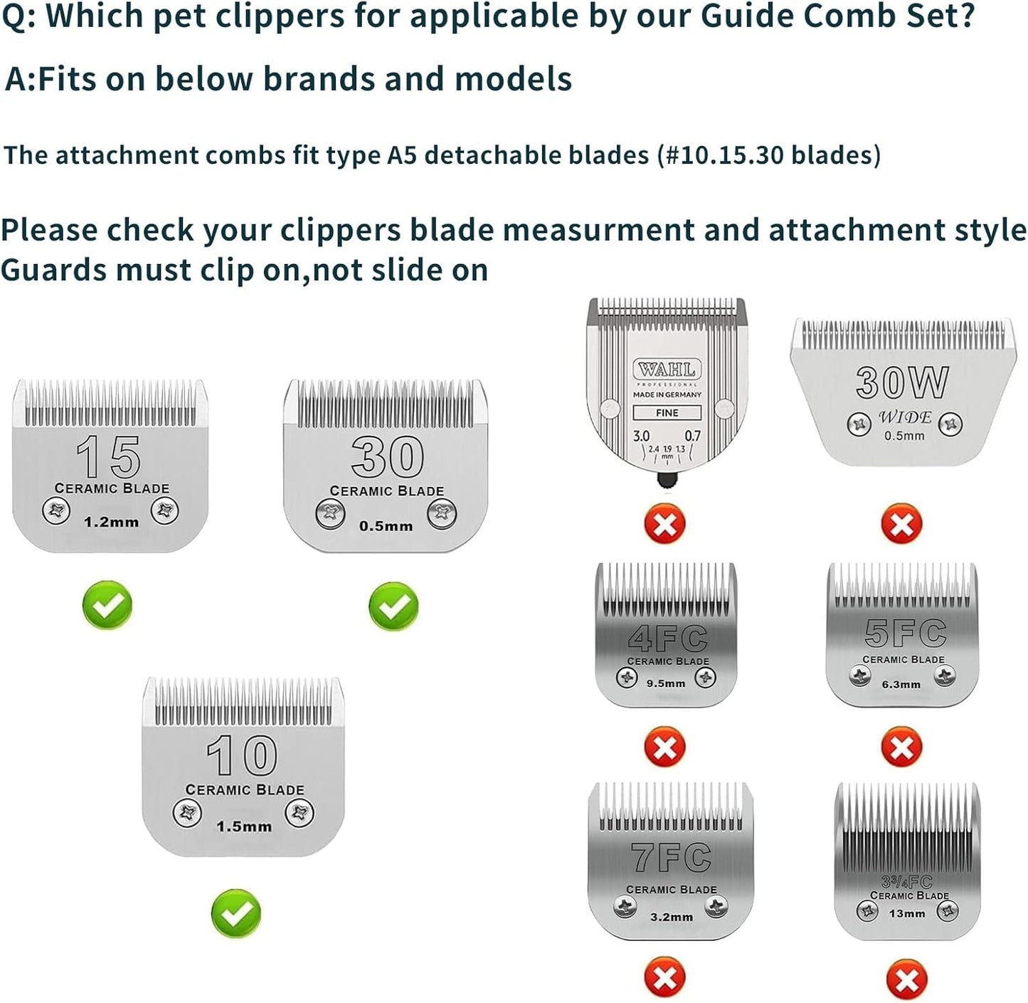 Animal Stainless Steel Guide Comb Set - 8 Colors, 1/8" to 1" (3-25mm) | Compatible with Andis, Oster, Wahl Clipper Blades