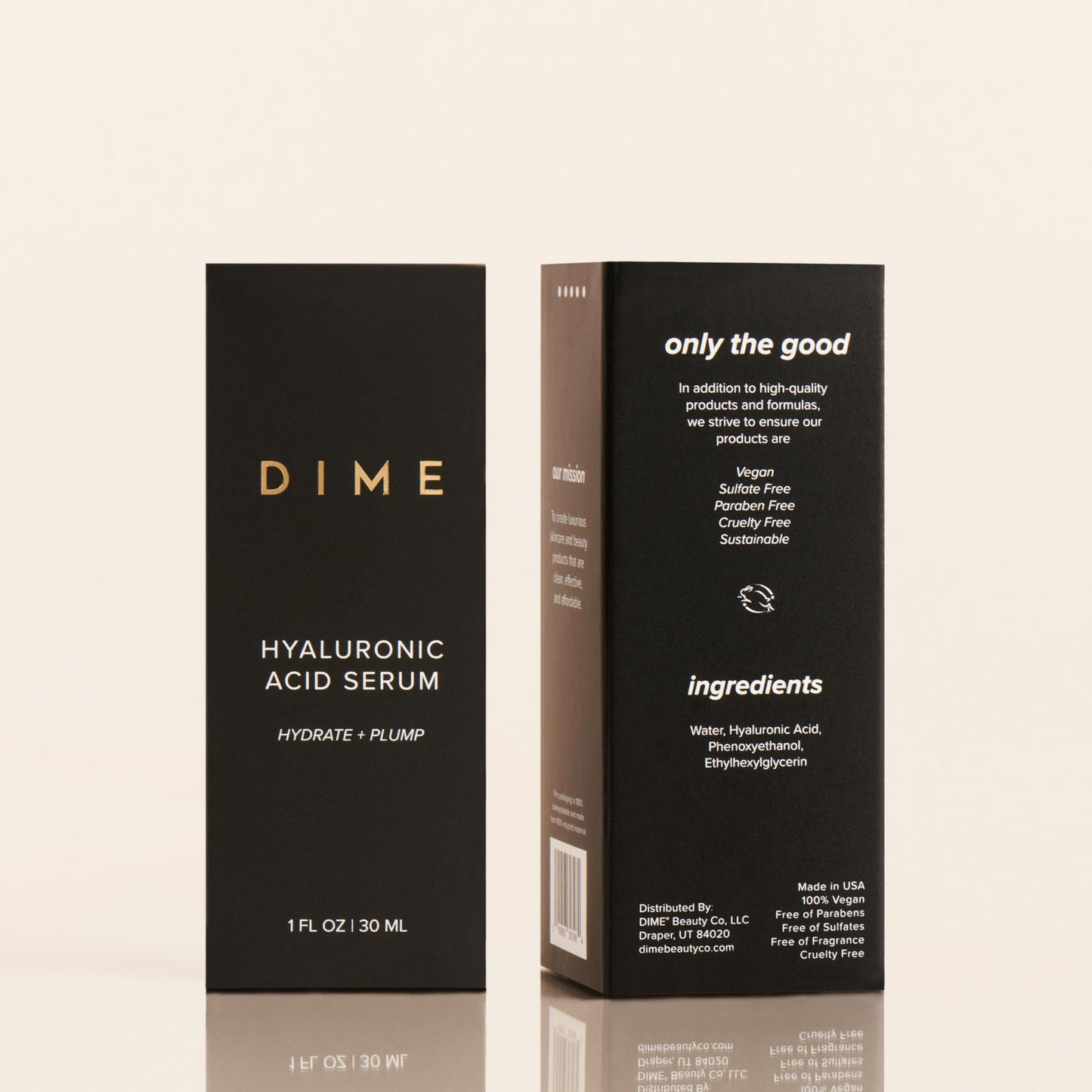 DIME Beauty Hyaluronic Acid Serum - Ultra Hydrating Anti-Aging Face Serum for Dry Skin, Plumping and Smoothing Fine Lines, Lightweight, Vegan, Cruelty-Free Facial Serum, 1 oz / 30 ml