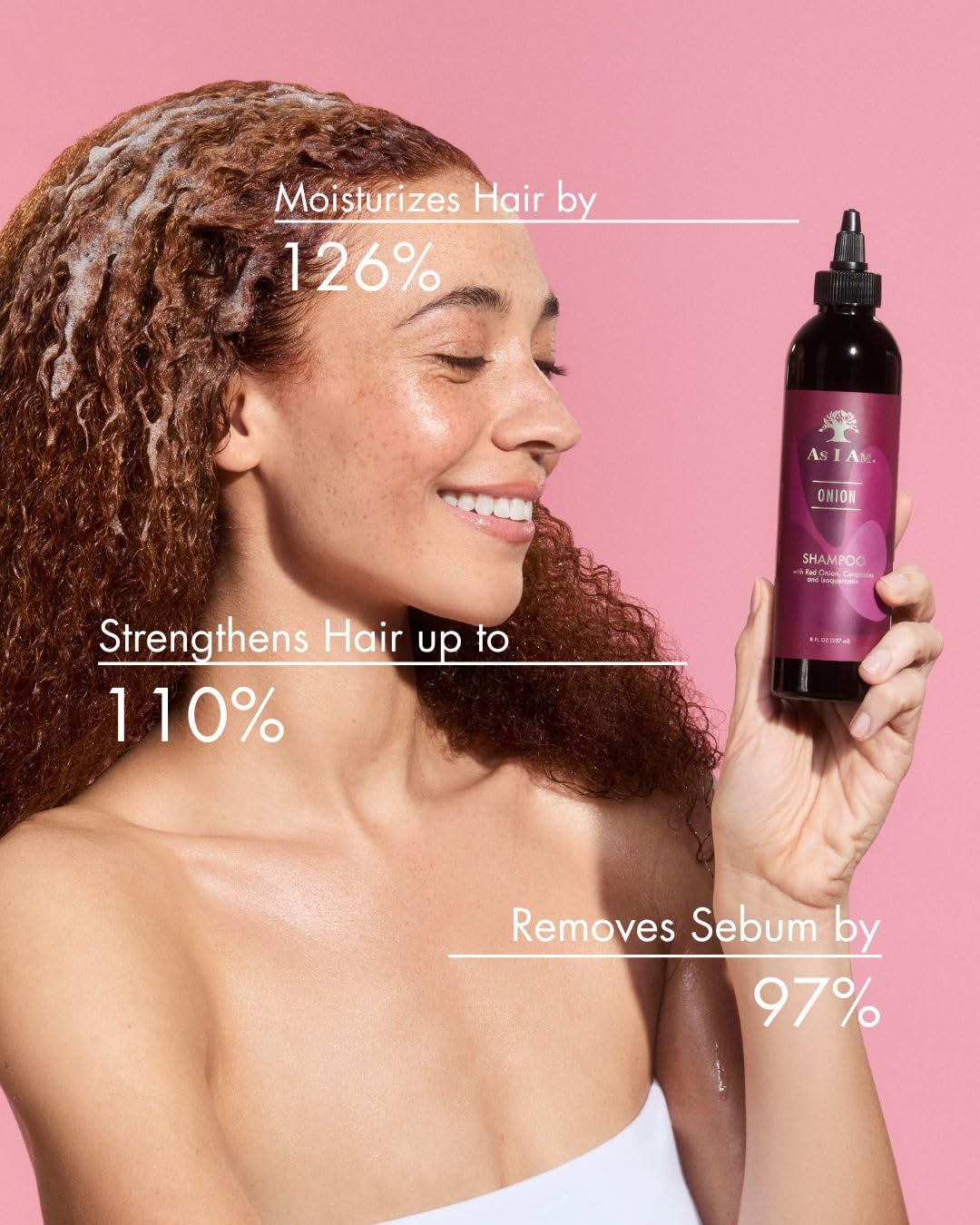 As I Am Onion Shampoo - 8 oz - with Red Onion, Ceramides & Isoquercetin - Helps Support Healthy Hair Growth