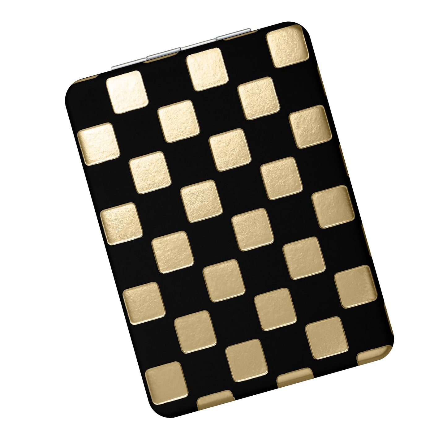 Tavonis Compact Mirror，Unique Contrasting Neon-Toned Checkered Travel Mirror，Pocket Mirror for Women