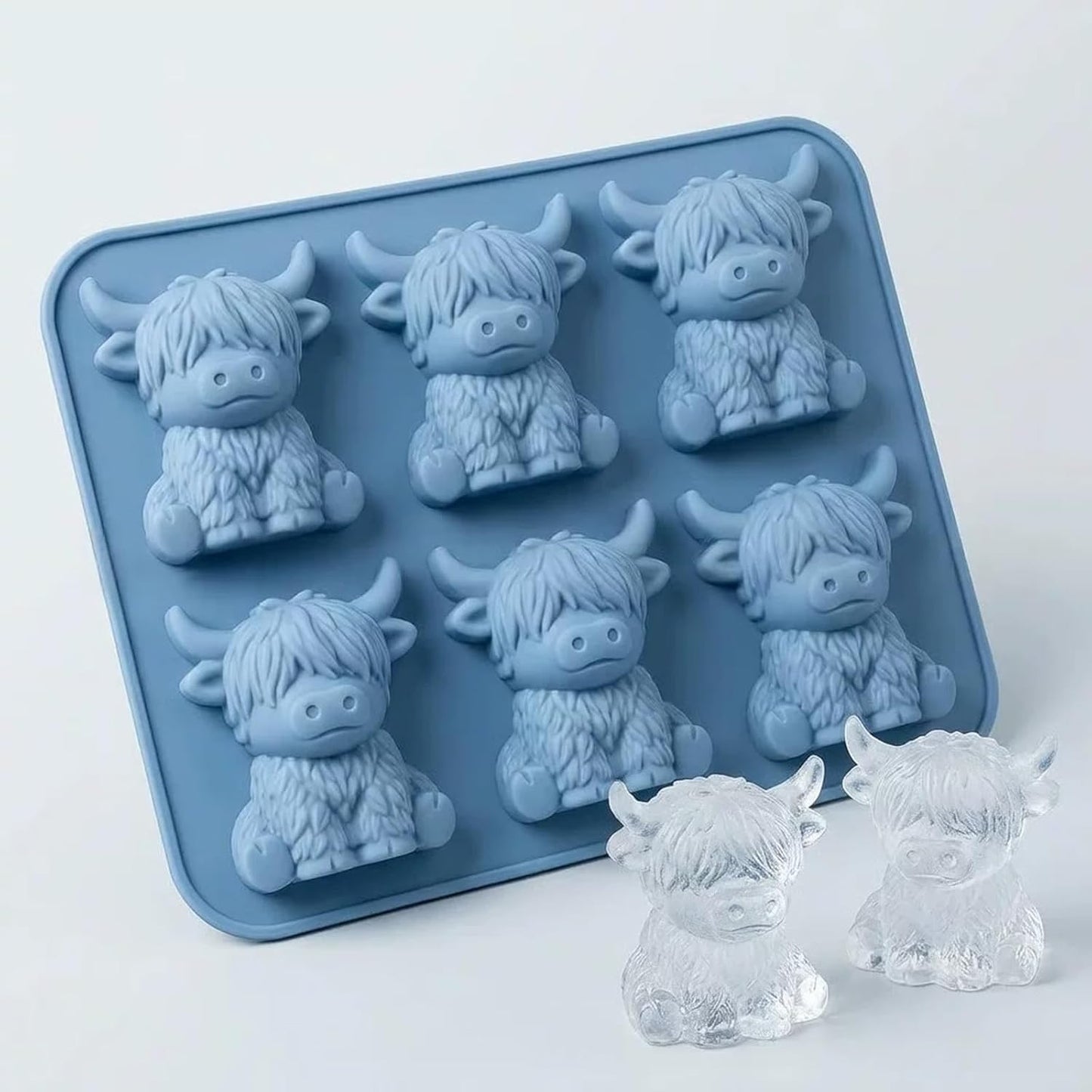 3D Highland Cow Ice Mold - Food Grade Silicone Tray for Whiskey & Cocktails | 1 Piece
