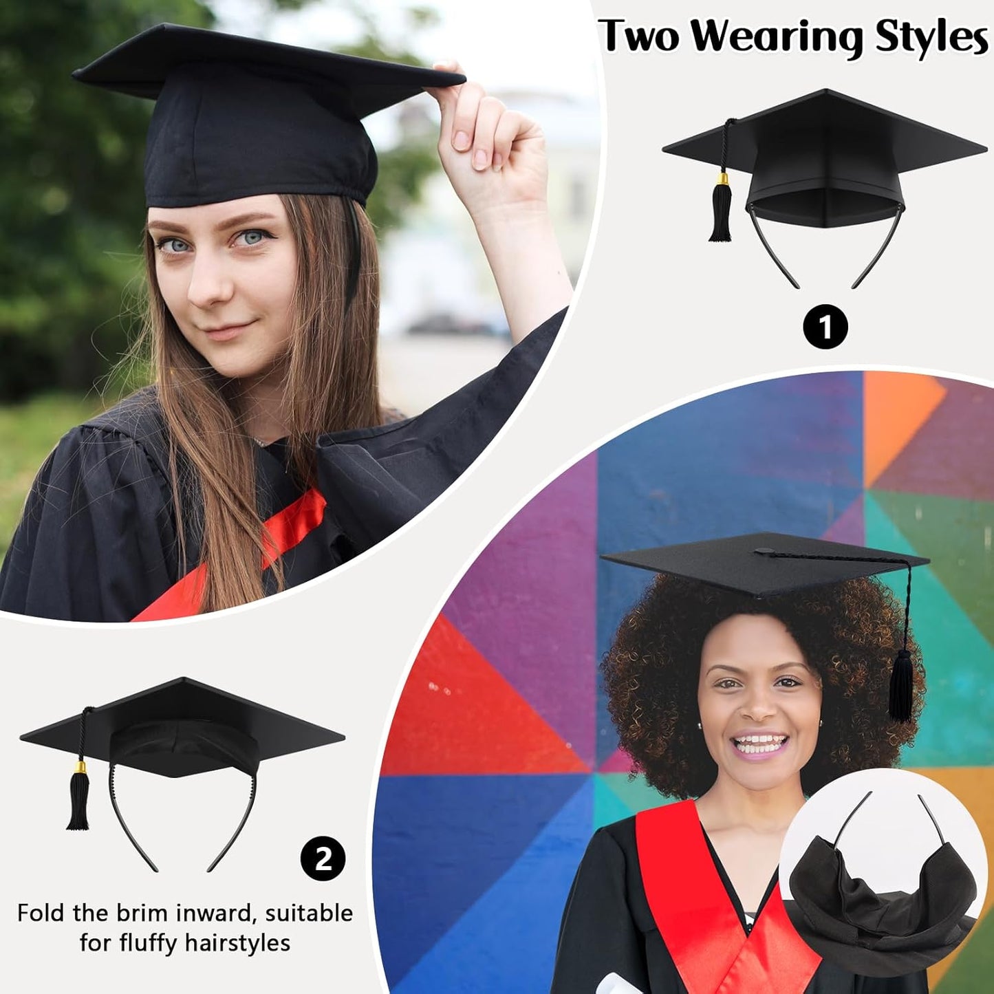 Graduation Cap Headband - Anti-Fall Hair Accessory for Graduates | Keeps Hairstyle Secure