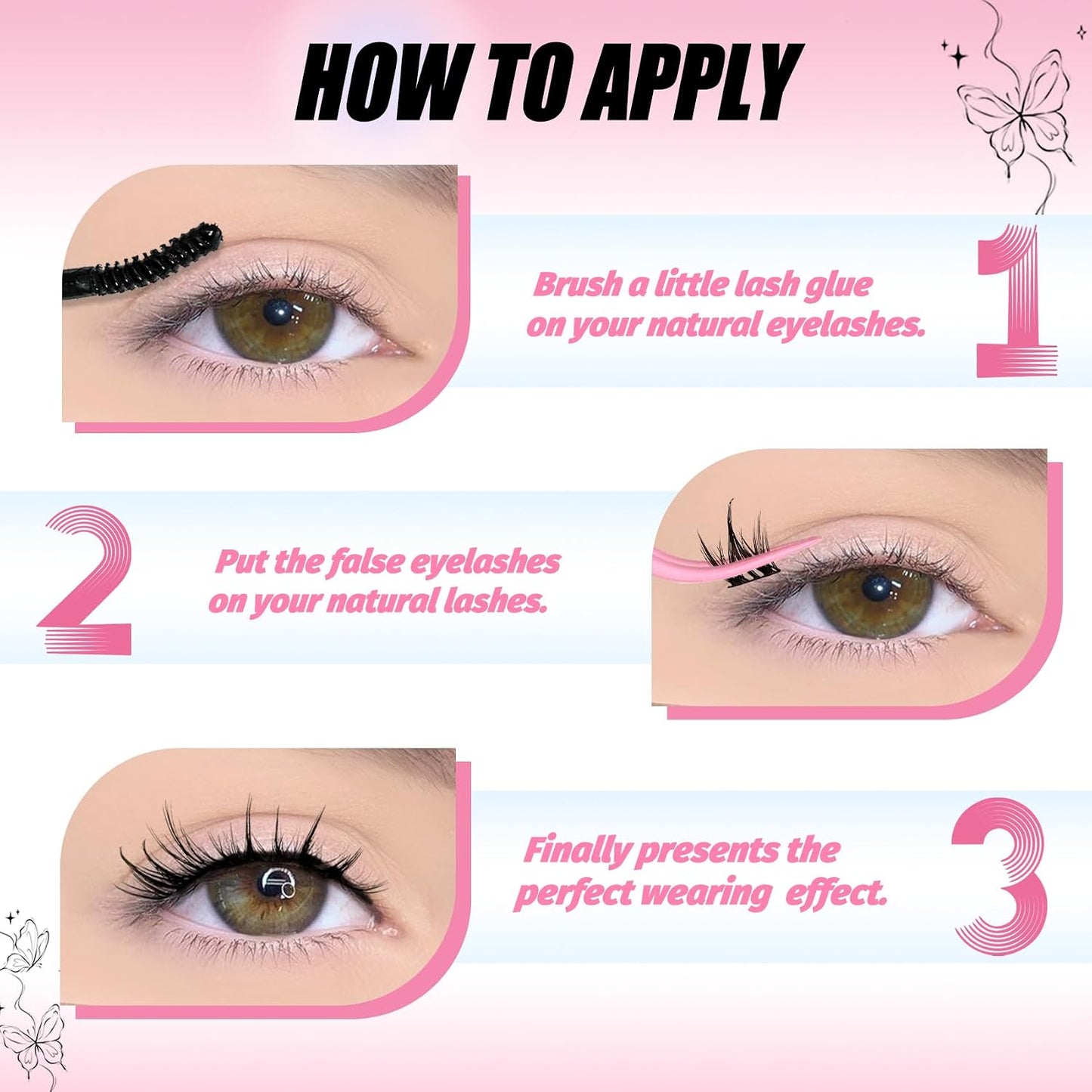 Manga Eyelash Clusters - Spiky Individual Lashes for Volume & Cosplay | 80Pcs C Curl