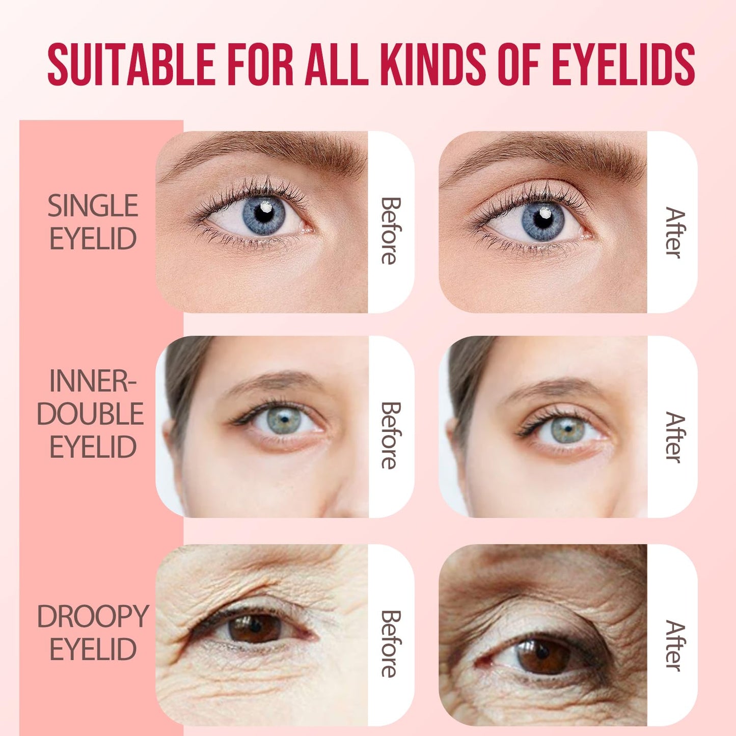 FADVAN Eyelid Tape 650Pcs, Instant Invisible Eyelid Lifter Strips Ultra-Thin Breathable long-lasting Double Eyelid Tape for Hooded, Droopy, Uneven, Mono-eyelids-New upgrade.