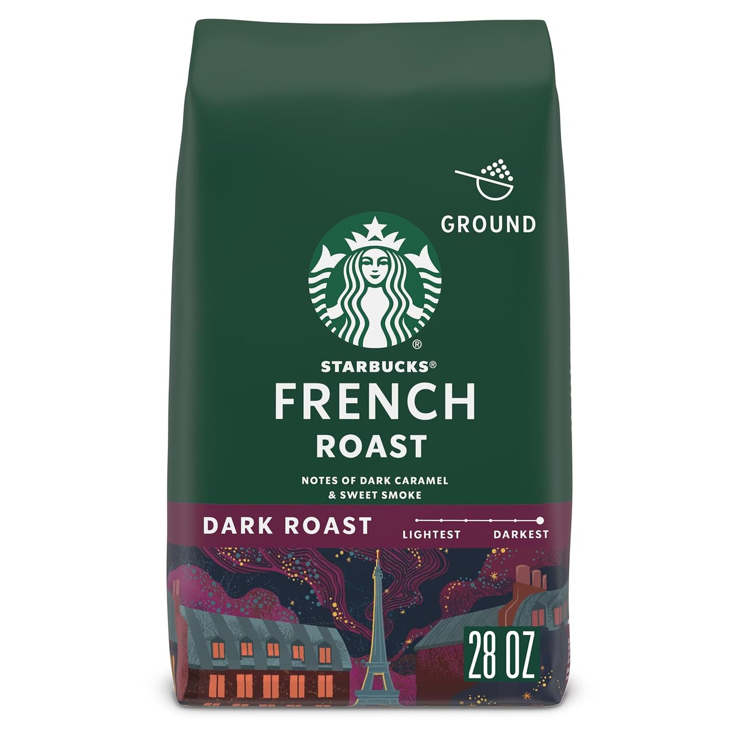 Starbucks Ground Coffee - Dark Roast Italian Blend | 100% Arabica, 18 oz Bag