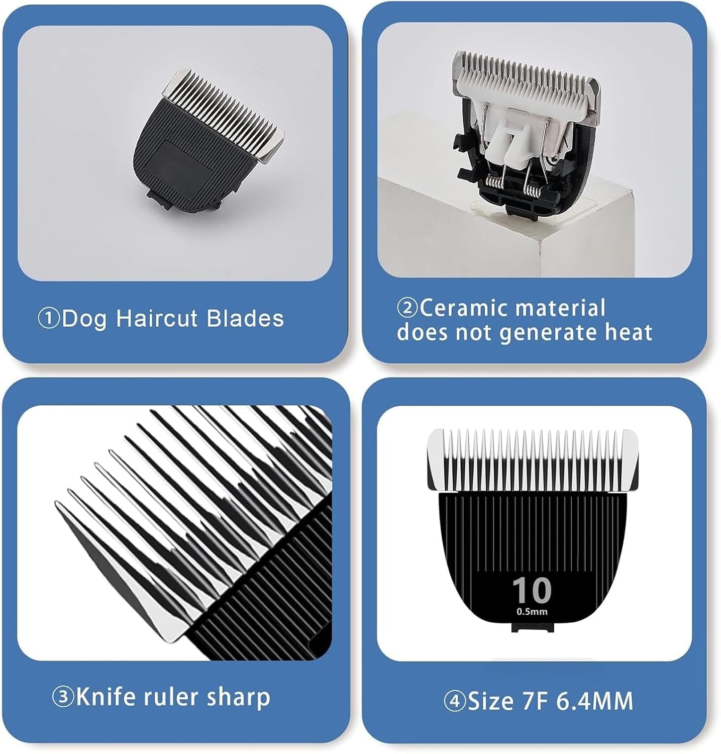 Replacement Blade for Nebot P1 Pro Pet Grooming Kit - Ceramic & Stainless Steel | Size 10 Cut Length 1/50" (0.5mm)