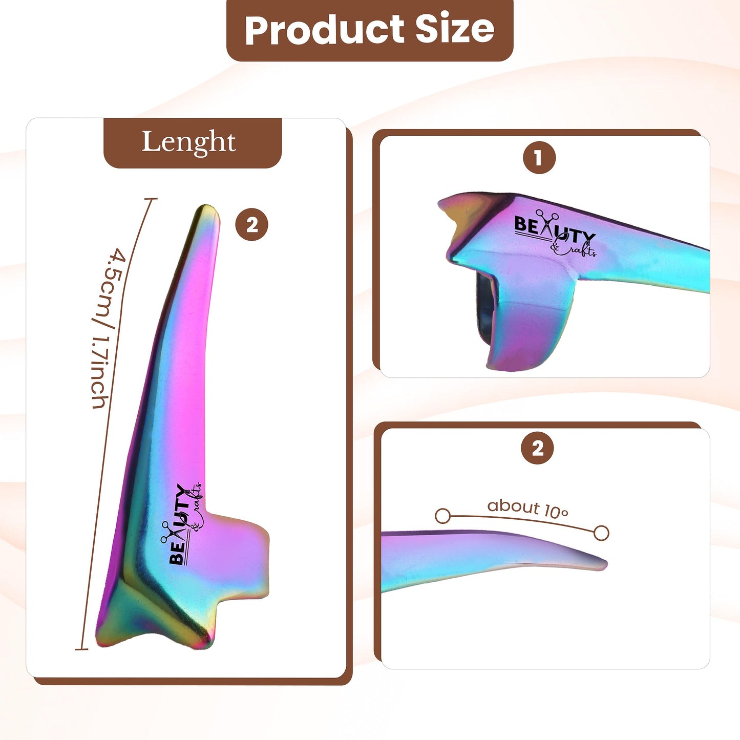 Pro Hair Parting & Sectioning Rings-Stainless Steel Finger Braiding Pick Tool for Precise Hair Styling and Extension Installations (1 PC Rainbow)