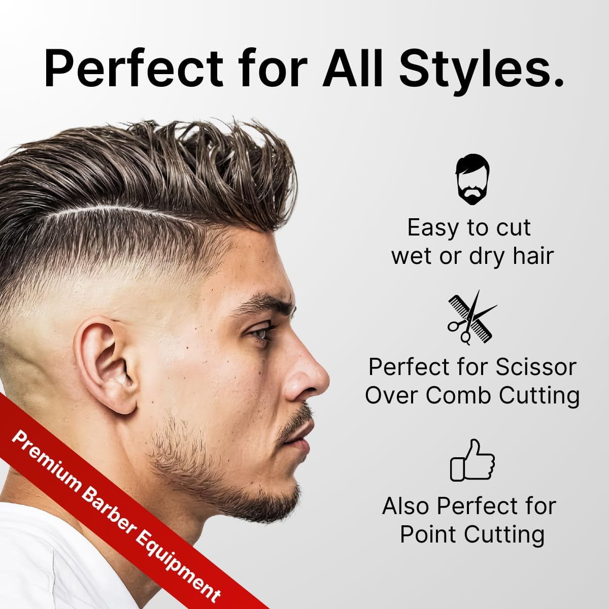 Professional Hair Cutting Scissors - Premium Japanese Stainless Steel | 6.5” Barber Shears for Salon & Grooming