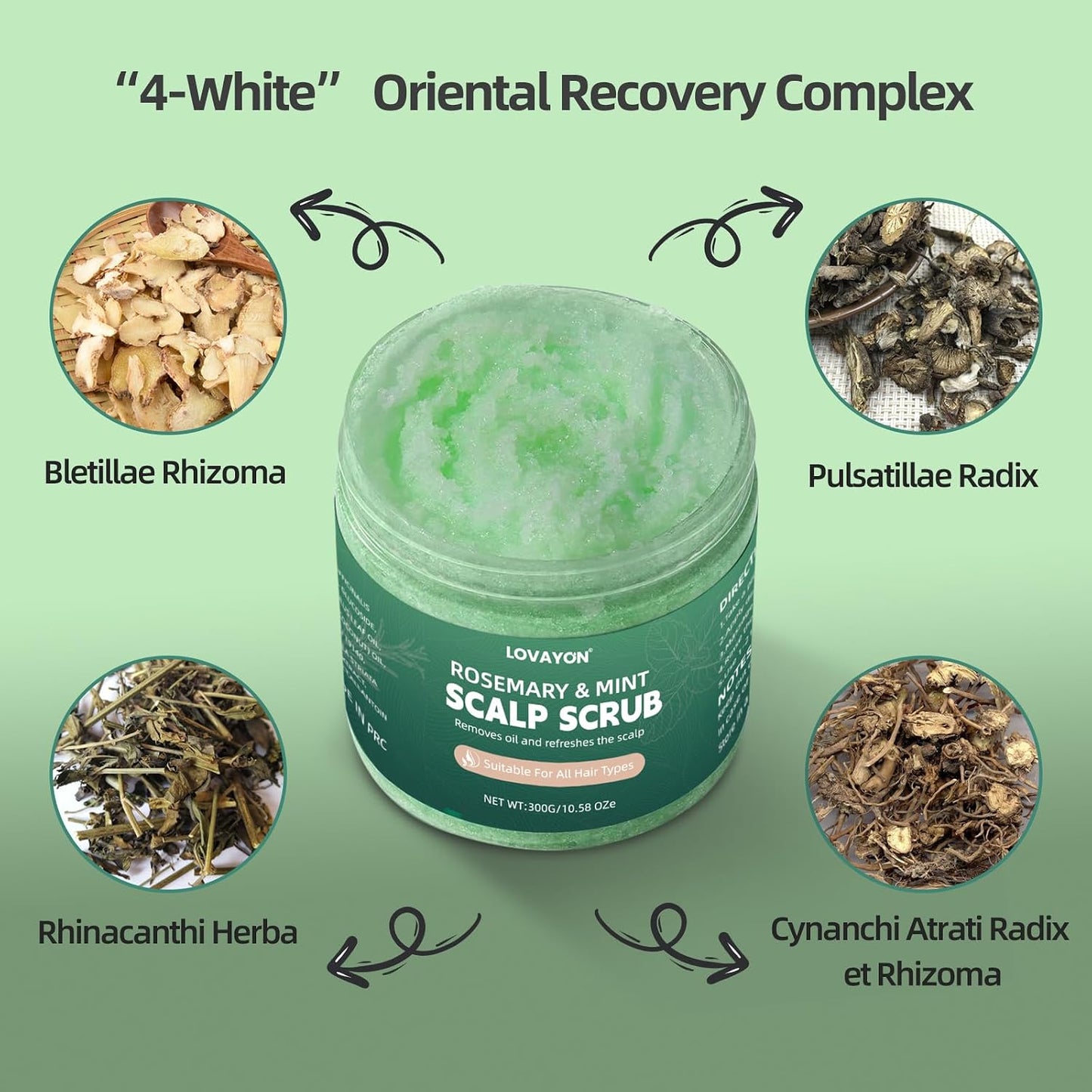 Rosemary Scalp Scrub & Exfoliator | Sea Salt & BHA Treatment with Silicone Massager Brush - 10.58oz for Fuller Hair