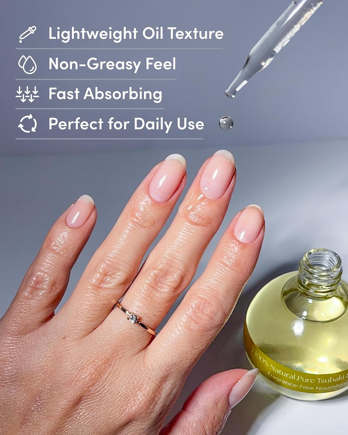 Fragrance-Free Cuticle Oil - Pure Tsubaki & Argan Nail Treatment | Vegan, 2.3 fl oz