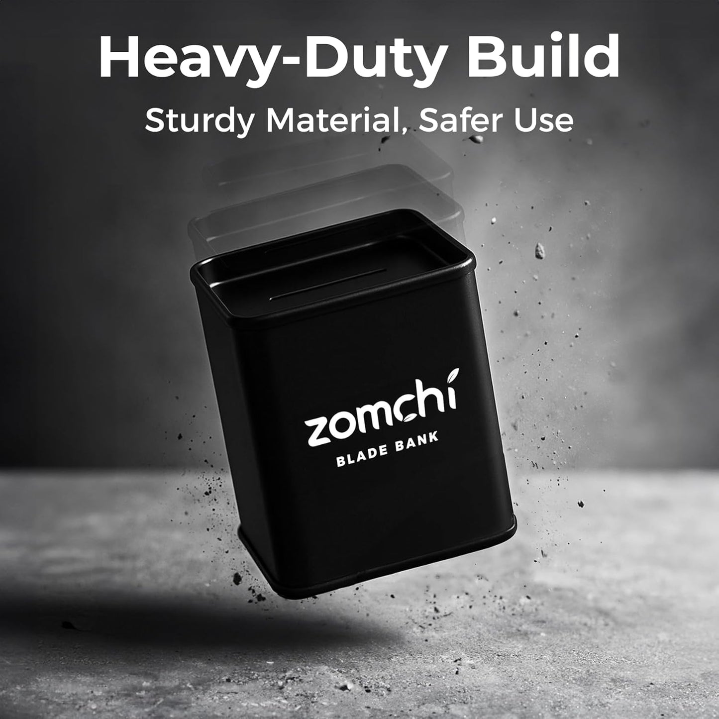 Zomchi Razor Blade Bank - Double Edge Safety Razor Blade Disposal Case | Black Storage Solution
