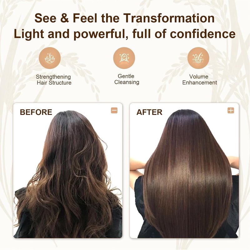 Rice Water Shampoo & Conditioner Set - Strengthen & Revitalize Hair | Nourishing Biotin Infusion for All Hair Types