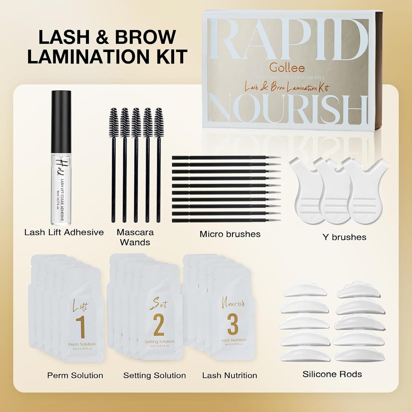 Brow Lamination Kit | Eyelash Lift & Perm Kit for Natural Curling - Long-Lasting Results at Home