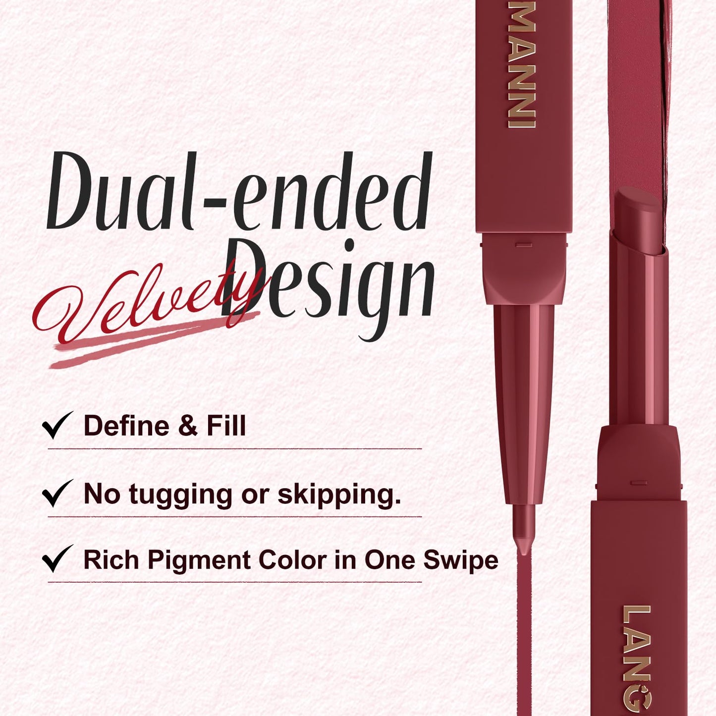 LANGMANNI 2-in-1 Lipstick & Lip Liner Set,2 Colors Set|Angled Lipstick+Matching Lipliner Pencil|Velvet Matte Finish,Long-Lasting & Smudge-Resistant|All-in-One Lip Makeup Kit for Women(#9+10)