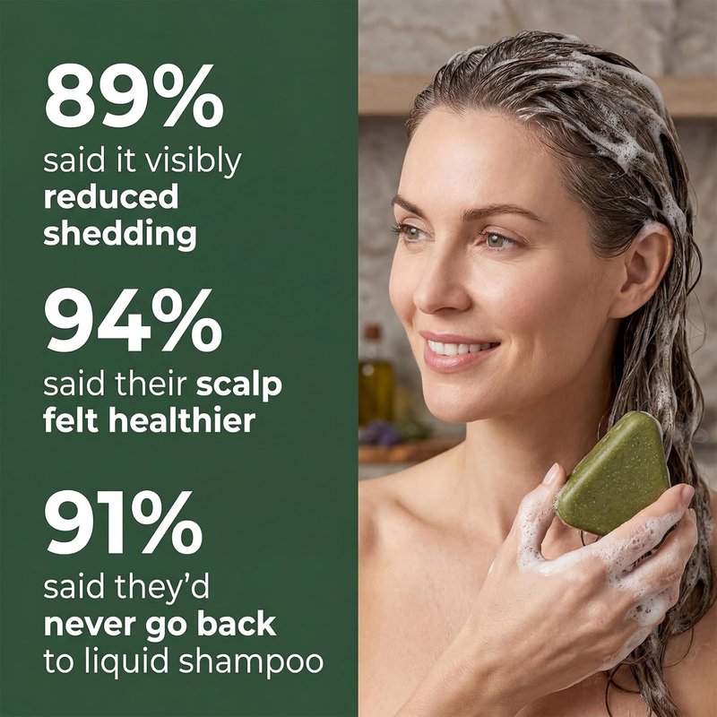 Rosemary Scalp Care Shampoo Bar - Natural Botanical Anti-Hair Loss Soap for Dry, Oily & Sensitive Scalps | Hydrating Green Formula