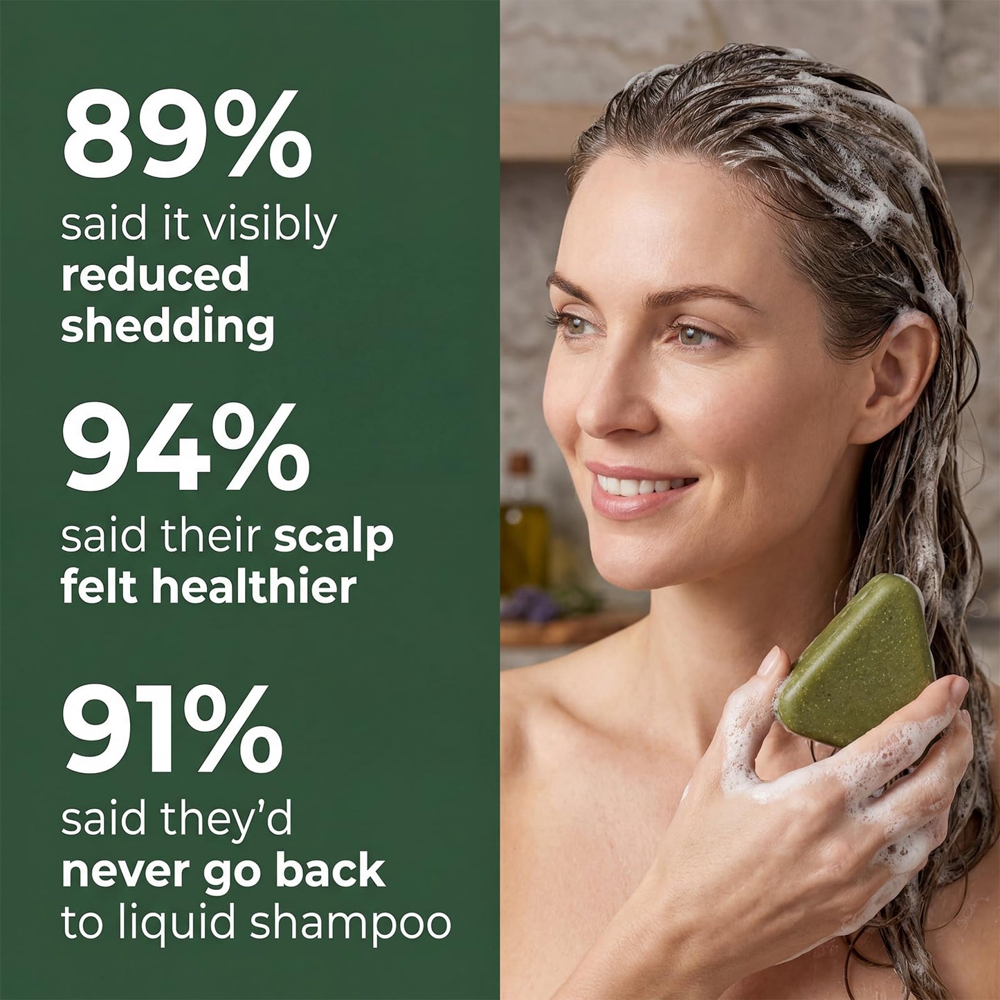 Pwkvsn Scalp Care Shampoo Bar, Rosemary Triangle Regrowth Shampoo Bar for Dry, Oily & Sensitive Scalp, Natural Botanical Anti-Hair Loss Hydrating Green Hair Care Soap (2)