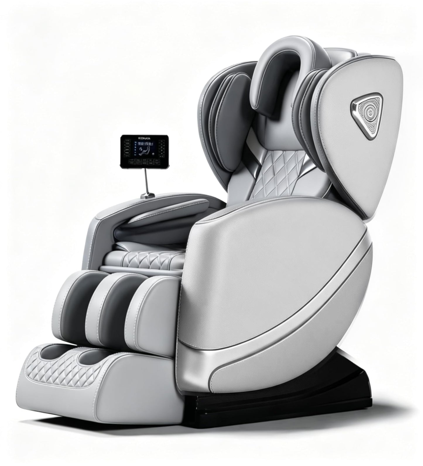 FURNIMAT 2026 Massage Chair Full Body, Zero Gravity Massage Chair with 10 Fix Rollers, Airbags, Heating, Foot Massage, Auto Modes, Bluetooth Speaker, Smart Screen Controller(Light Gray)