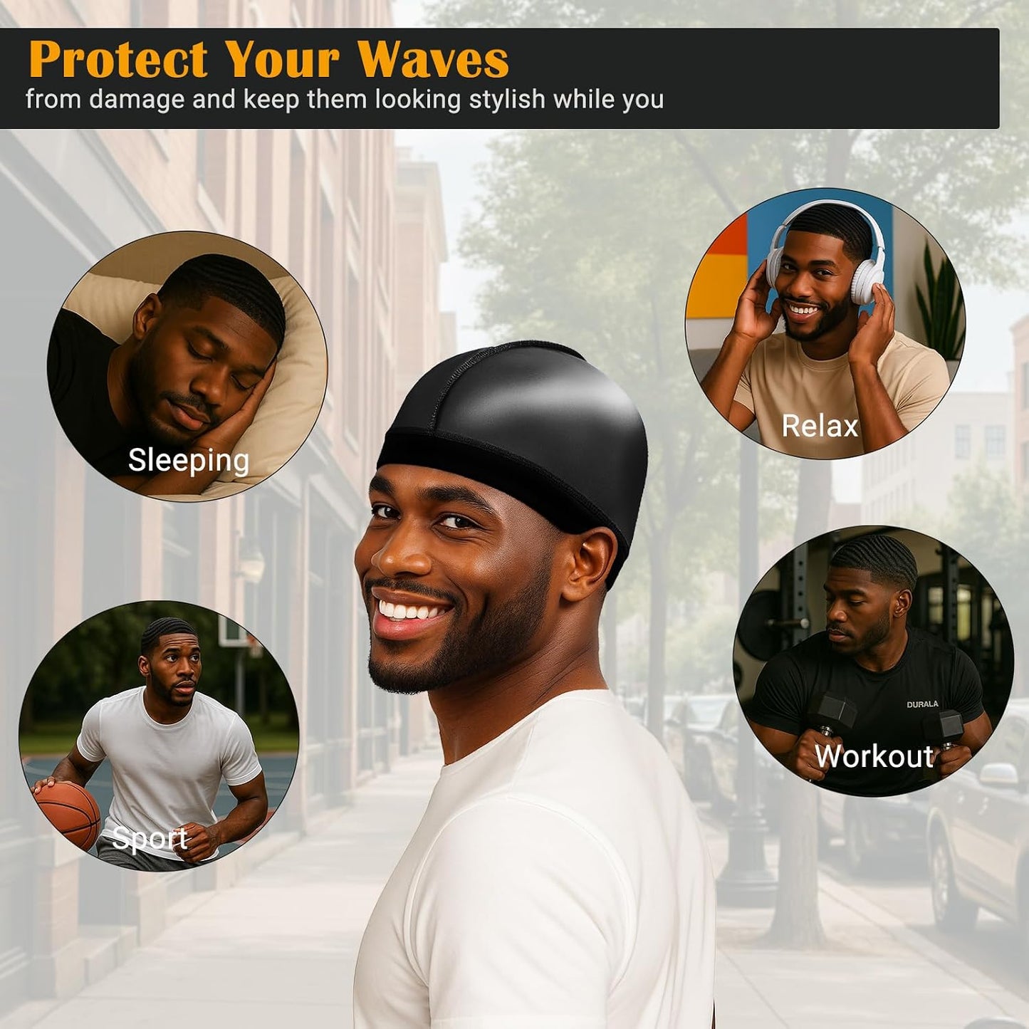Super Elastic Wave Cap - Compression Stocking Cap for 360, 540, 720 Waves | Comfortable Fit