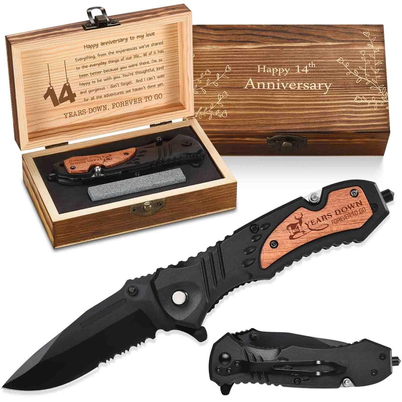 GiveGreatGift 14 Fourteen Year Wedding Anniversary for Him Gift, Husband, Men, Ivory 14th Marriage Anniversario Gift