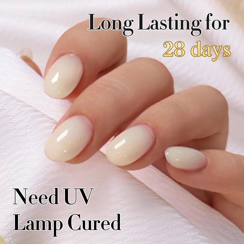 Milky Beige Jelly Gel Polish - 0.5 Oz Sheer Neutral Translucent DIY Art | 15ML