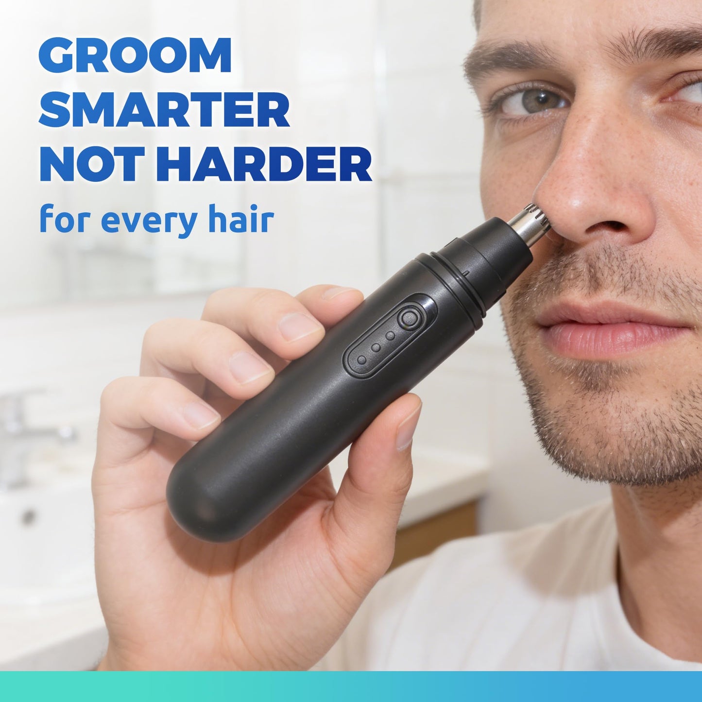 Lysandra Nose Hair Trimmer for Men: Painless Ear Hair Trimmer with 5 Month Battery Life – Electric Nose Hair Remover Featuring an Easy to Clean Detachable Head, Black