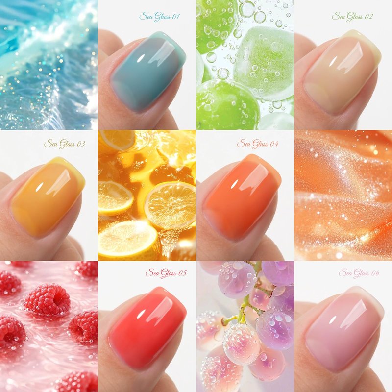 Born Pretty Pastel Jelly Gel Polish Blue Green Yellow Pink Red Translucent