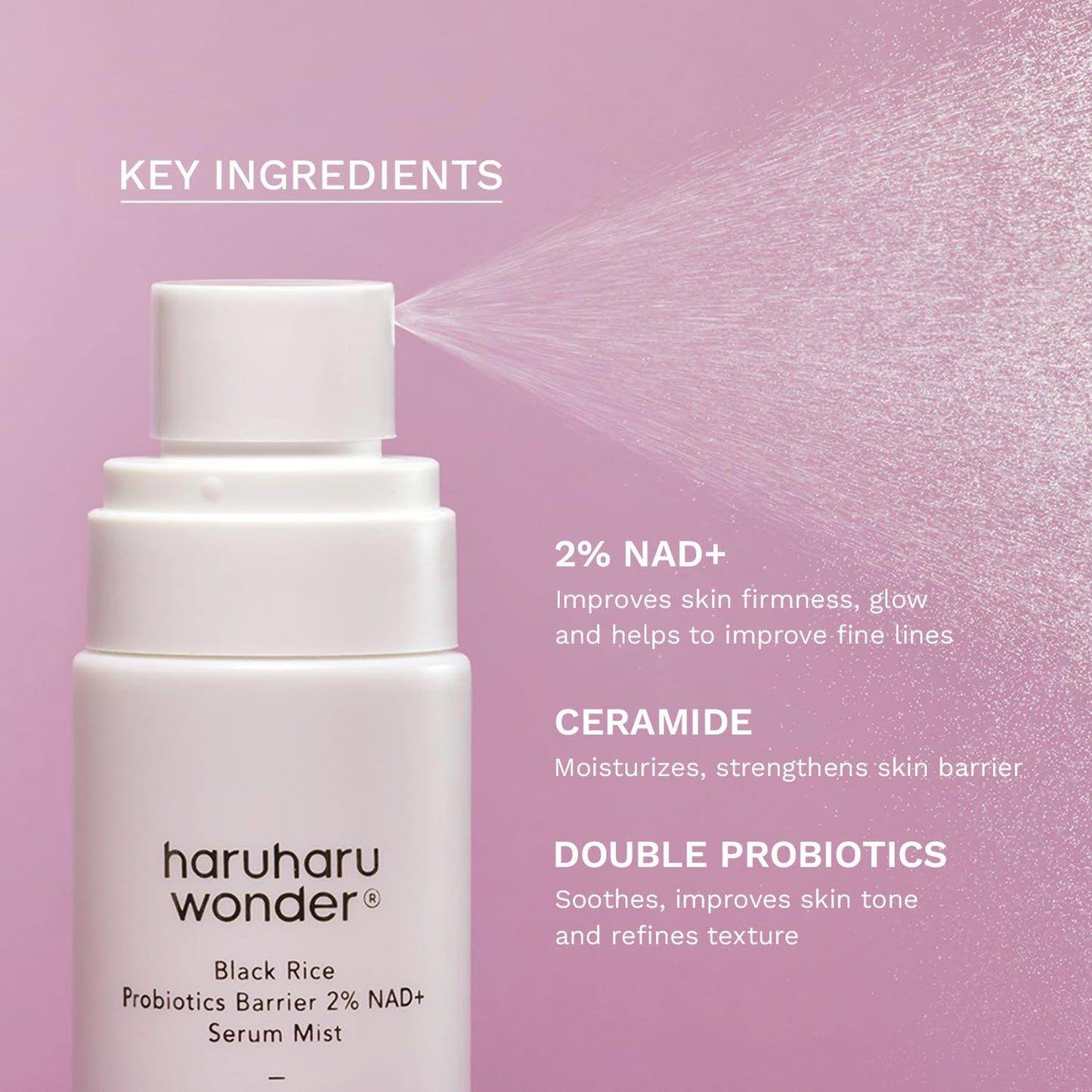 Black Rice Probiotics Serum Mist - Hydrating & Plumping for Sensitive Skin | 2.70 fl. oz | Vegan Korean Skincare