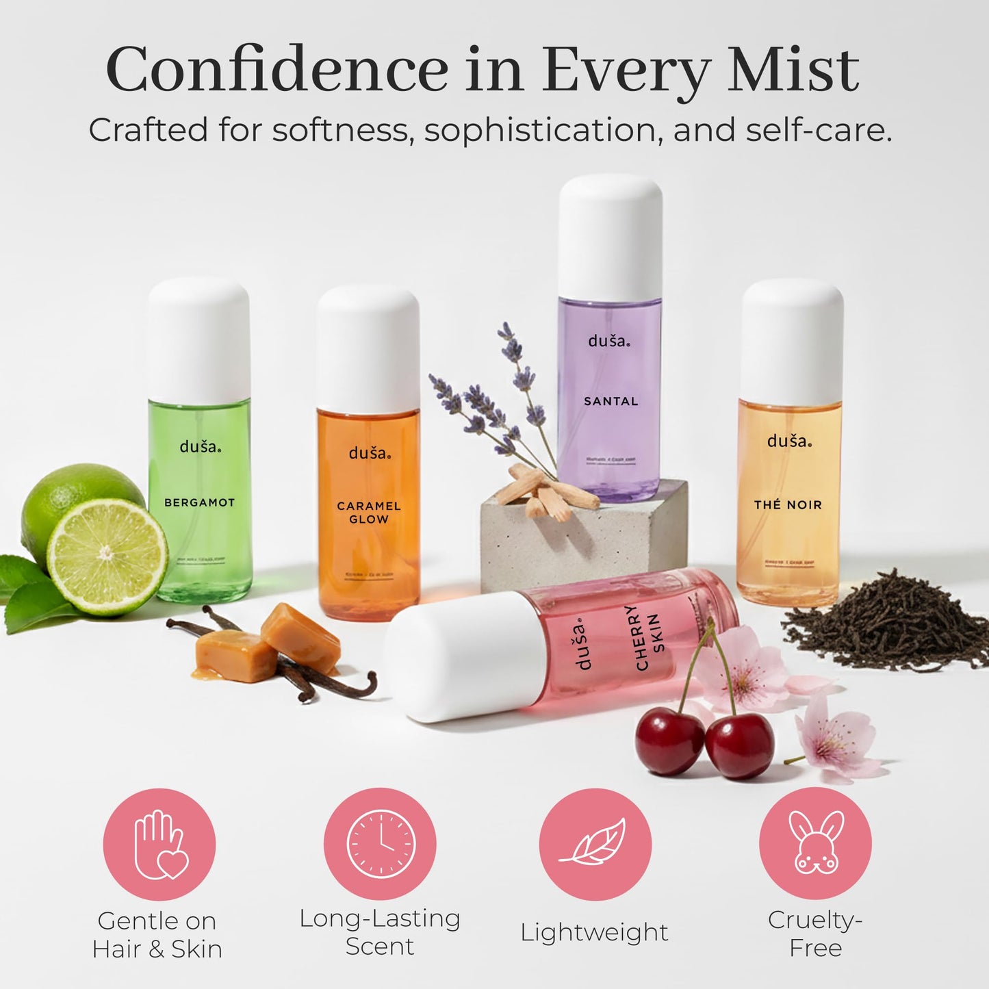 DUSA Cherry Skin Hair Perfume & Body Mist for Women – Long Lasting Body and Hair Mist, Vacation Spray & Perfume para el Cabello de Mujer with Nourishing Oil, 100 ml