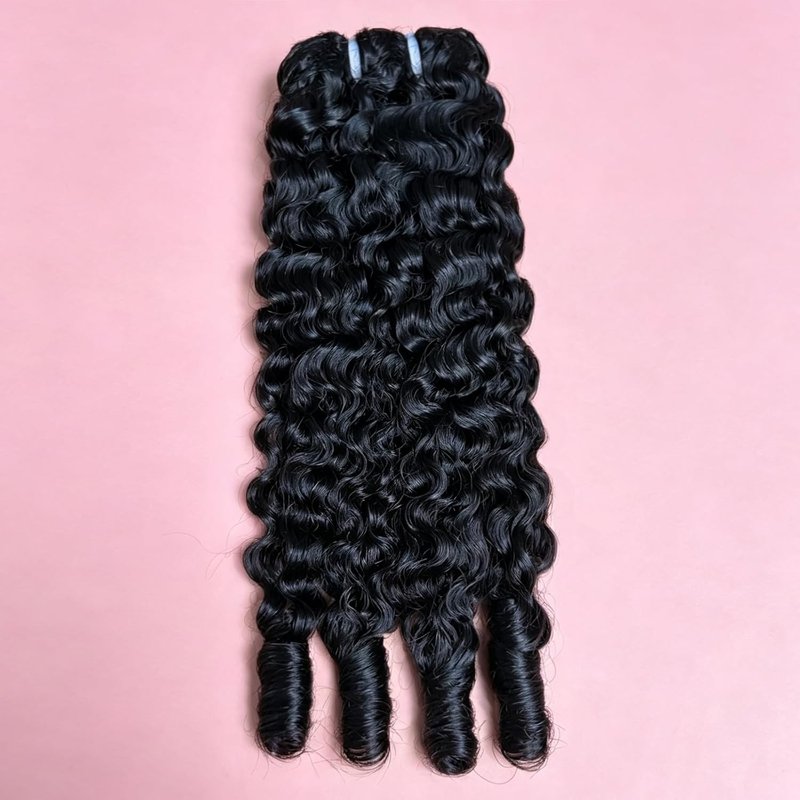 Burmese Curly Bundles Human Hair 1Pcs Curly Human Hair Bundle with Spiral End 12A Unprocessed Virgin Hair Quick Weave for Women Natural Black (1B# Black Color 1Pcs, 16)
