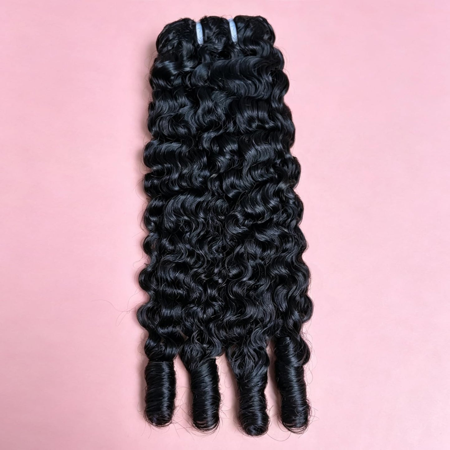 Burmese Curly Bundles Human Hair 1Pcs Curly Human Hair Bundle with Spiral End 12A Unprocessed Virgin Hair Quick Weave for Women Natural Black (1B# Black Color 1Pcs, 22)