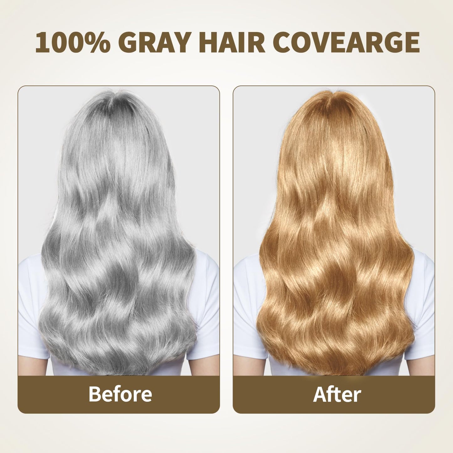 Luxury Blonde Hair Dye Shampoo for Women & Men, Gray Hair Coverage Herbal Natural 3 in 1 Hair Color Shampoo Ammonia Free and Parabens Free