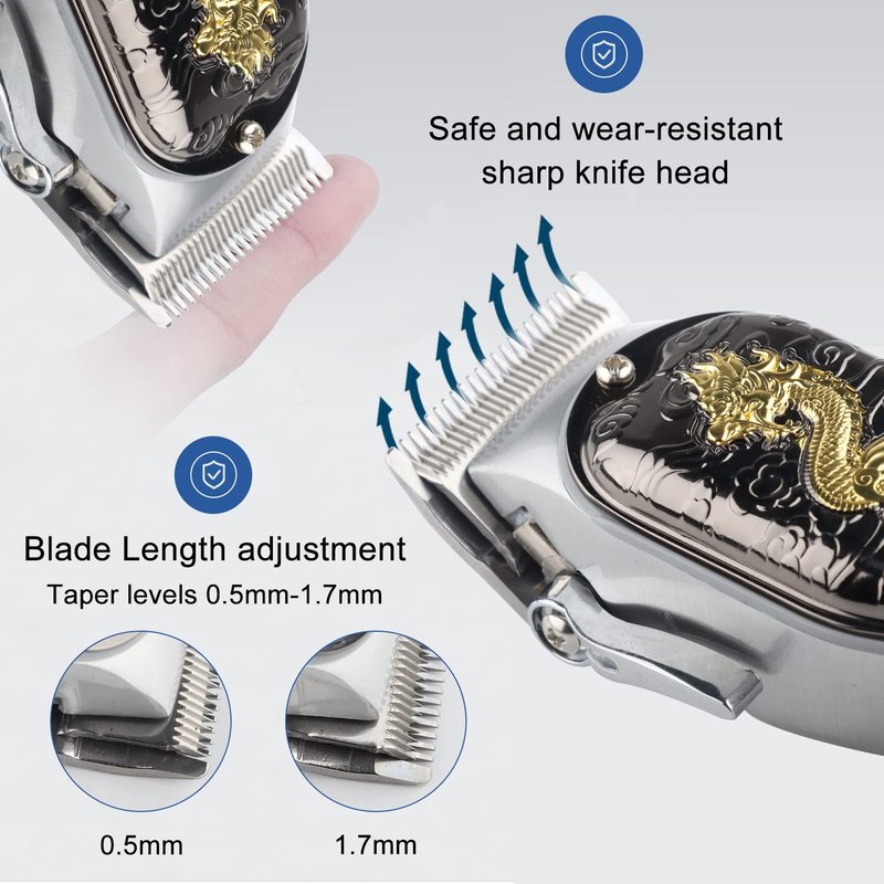 HIENA PRO Hair Clippers for Men T-Blade Trimmer Set, Men Professional Cordless Barber Hair Clippers Set with LED Display