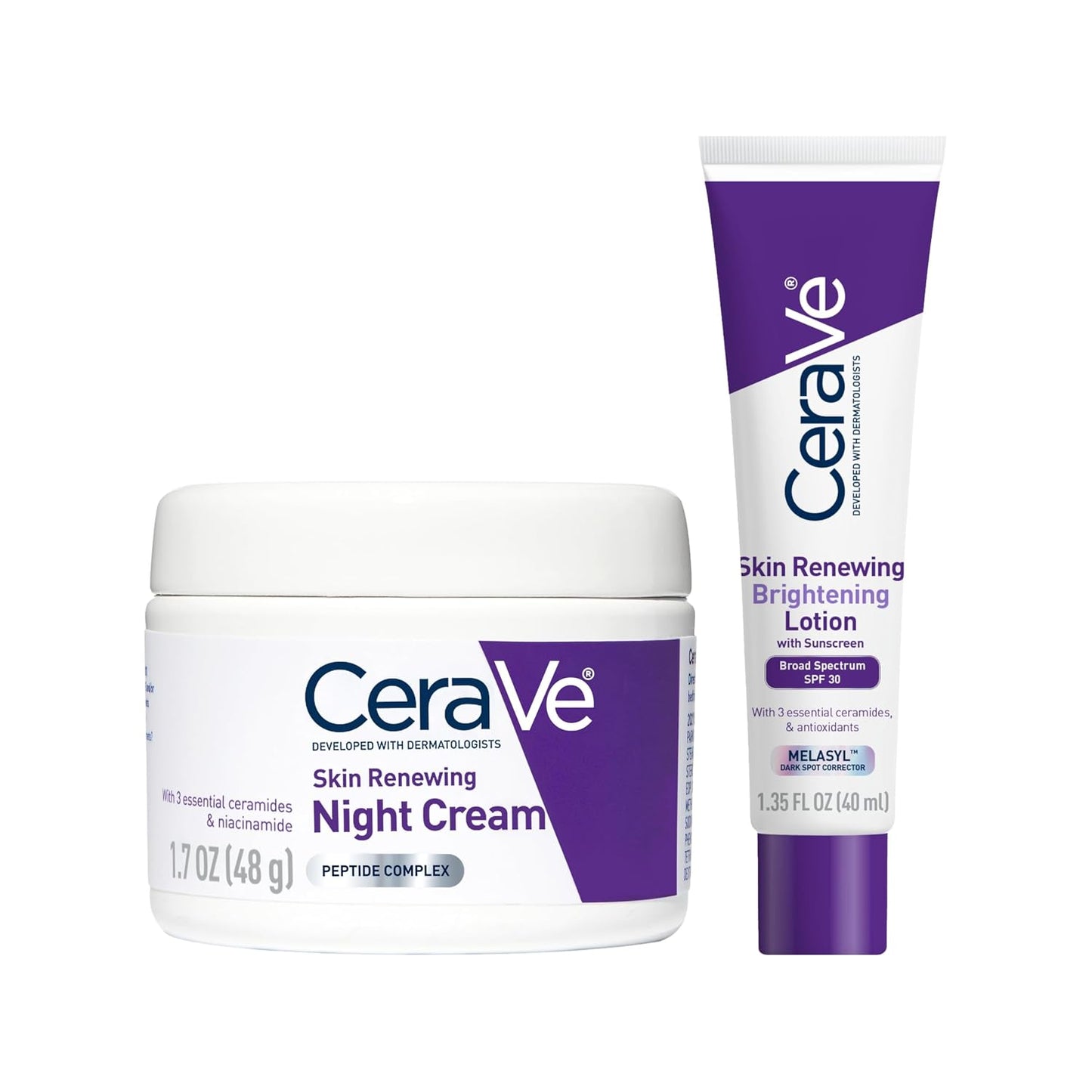 CeraVe Skin Renewing Night Cream - Peptide Complex & Hyaluronic Acid Moisturizer | 1.7 Oz