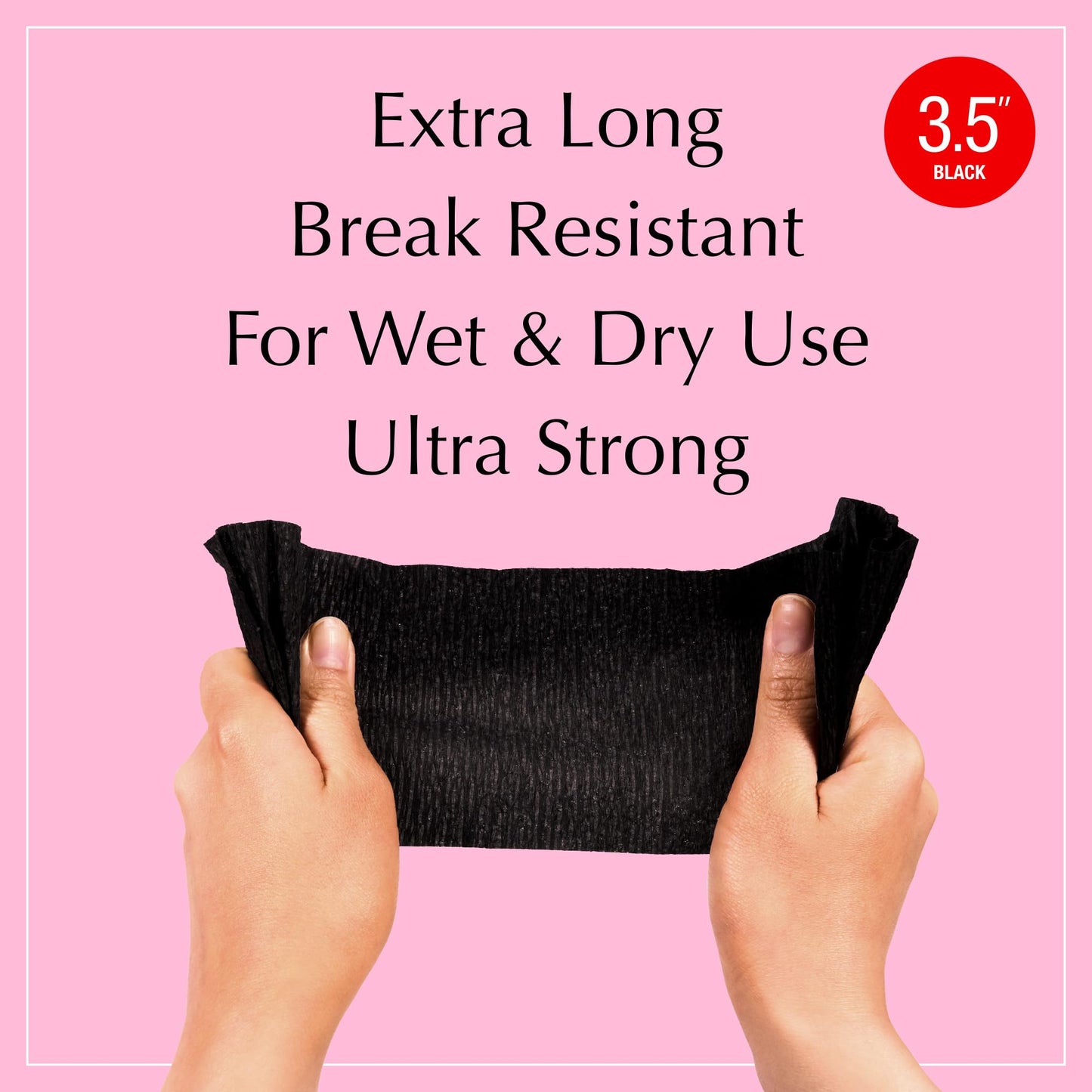 Red by Kiss Wrap Strip, Ultra Strong 2X Longer Stretch, 44 Strips Lab-Test Proven Strongest Quality for Wet/Dry Hair