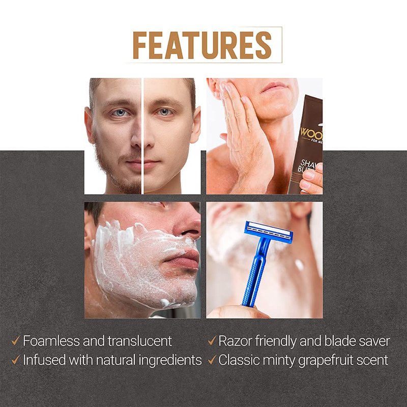 Woody's Shaving Essentials, Shave Butter - Ultra-Smooth Shaving Cream for Men, Moisturizing Beard Butter, Sensitive Skin & Reduced Irritation, 6 Fl Oz