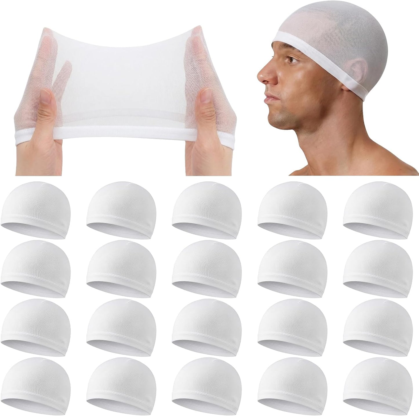 Wave Caps for Men - Stretchy Nylon Skull Cap for Sleep | Anti-Slip, Breathable, 10/20/50 Pcs