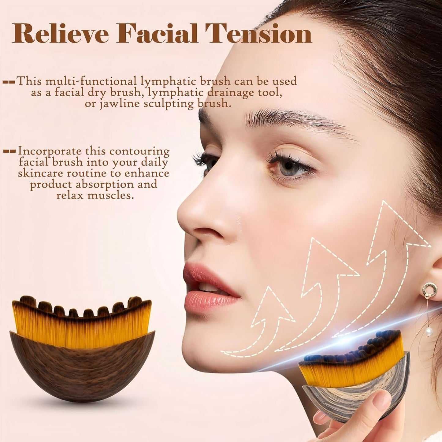 Lymphatic Drainage Face Brush Set - Ergonomic Beauty Tool for All Skin Types | 2 PCS