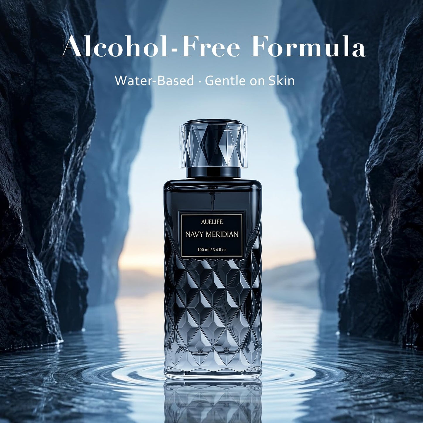 Auelife Cologne for Men, Alcohol-Free Long Lasting Perfume Fragrance, Fresh Lemon Citrus & Marine Scent with Cedar, Patchouli & Musk, 100ml / 3.4 Fl Oz, Daily Wear, Father’s Day Gift (NAVY MERIDIAN)