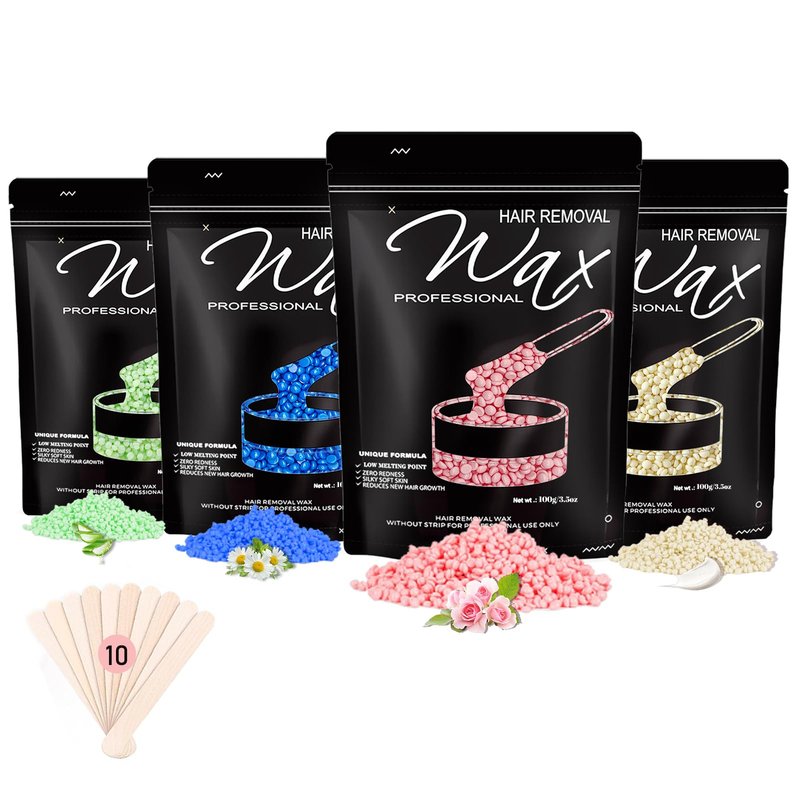 FEAMIRIA 400g Wax Beads - Hard Wax Beads for Brazilian Bikini & Coarse/Stubborn Hair, Wax Beads for Hair Removal At-Home Waxing,Hard Wax Works on Face, Body, Legs