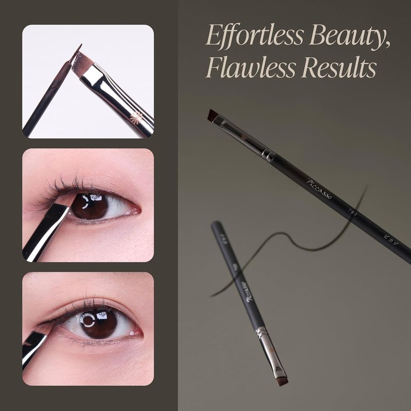 Piccasso 799 Edge Eyeliner Brush - Precision Angled Brush for Gel, Liquid & Cream | Professional Eye Makeup Tool