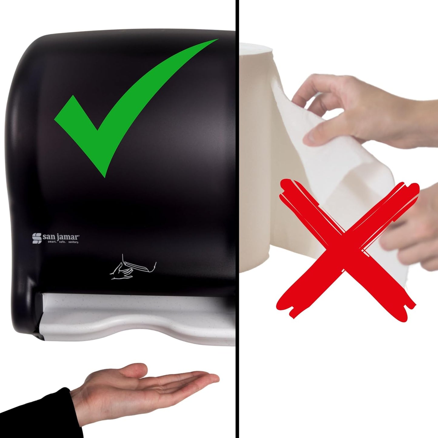 Smart Essence Electronic Roll Towel Dispenser - Touchless Design | Black Finish