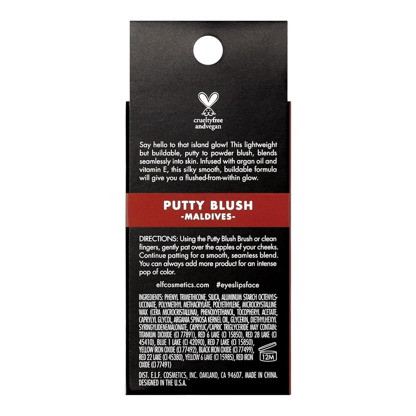 e.l.f. Putty Blush - Creamy Ultra Pigmented Formula with Argan Oil & Vitamin E | Maldives, 0.35 Oz