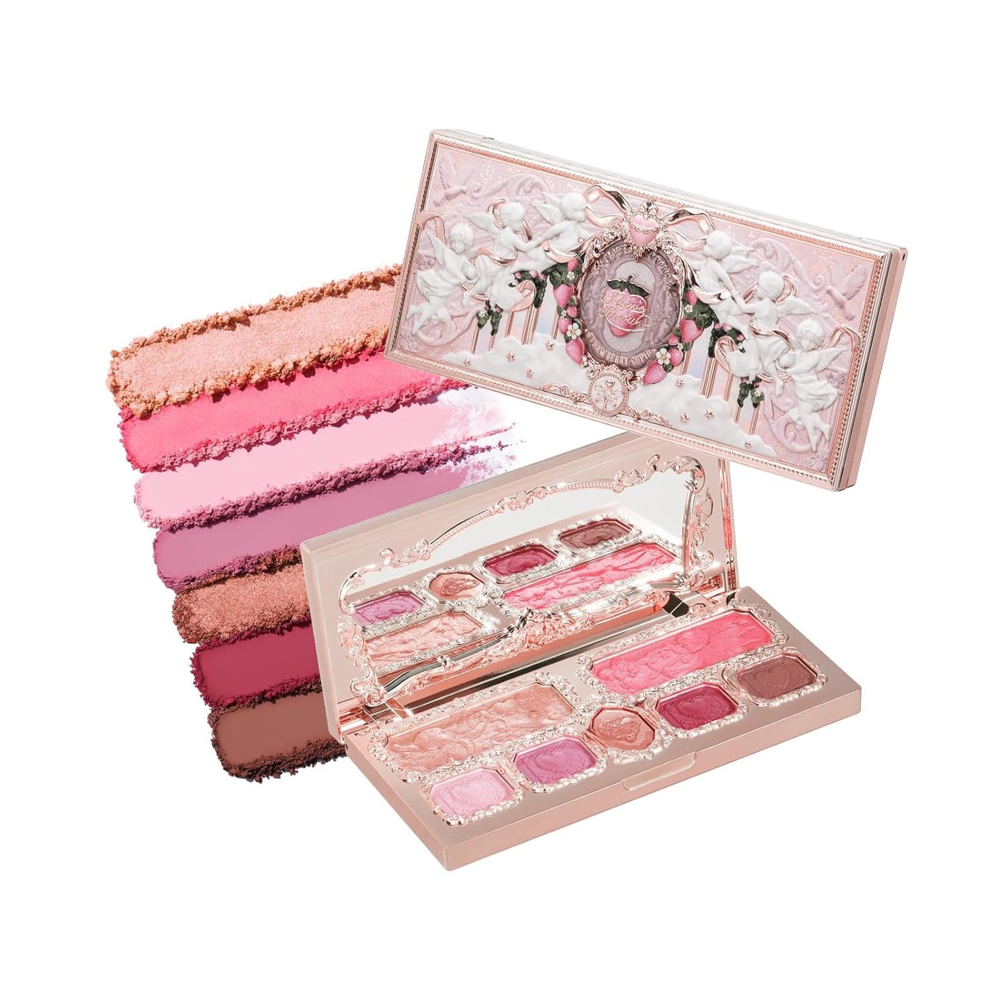 Strawberry Cupid Makeup Palette - 5 Matte & 2 Shimmer Shades | Blendable Pink Face Makeup, 0.49 Oz