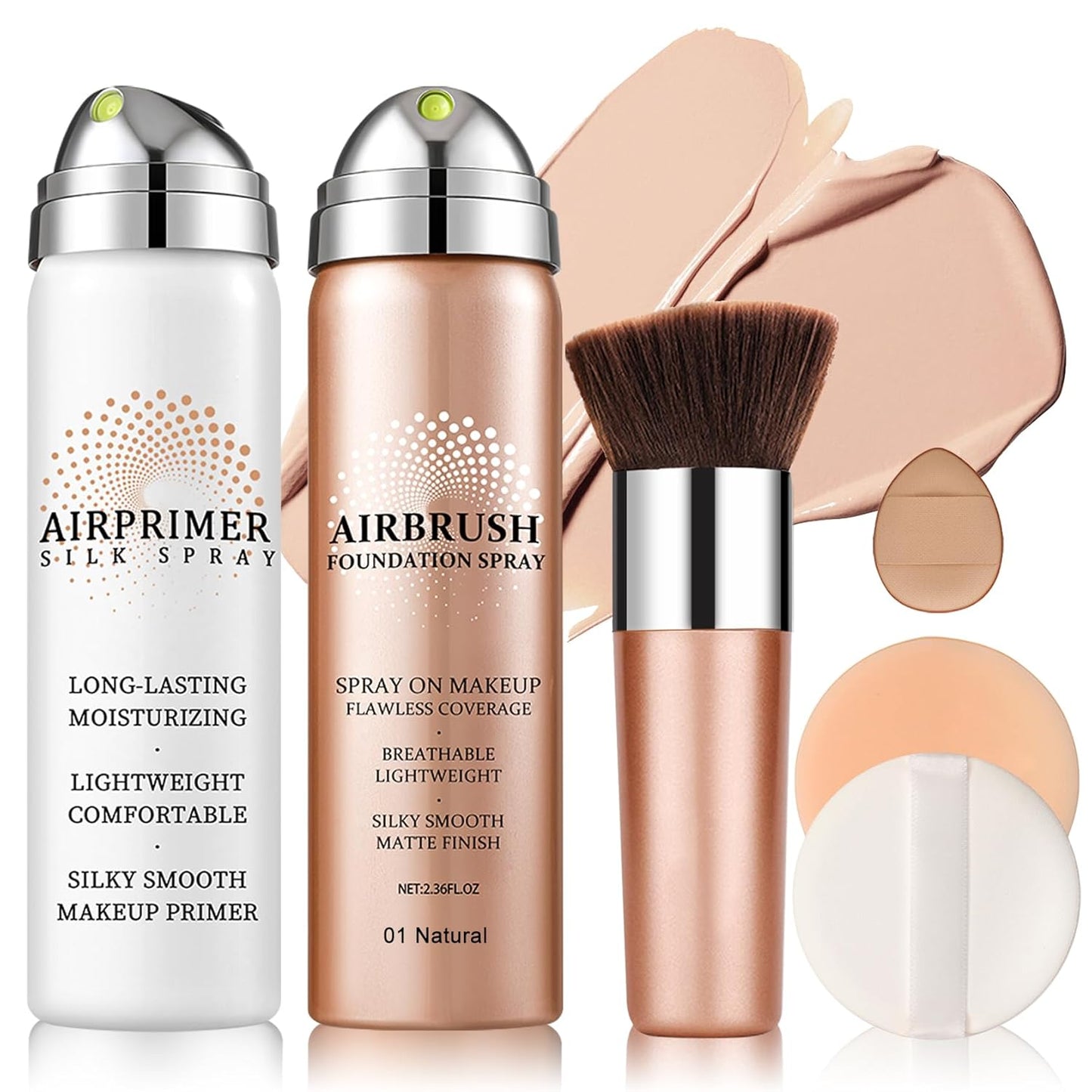 Flawless Airbrush Makeup Foundation - Lightweight & Buildable Coverage for Mature Skin | 02 Beige