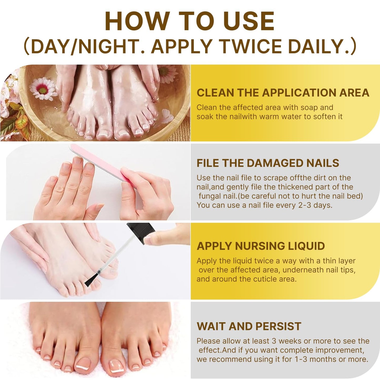 Bee Venom Antifungal Solution Extra Strength - Targets Fungal Concerns on Toenails & Fingernails, Helps Restore Yellow & Ingrown Nails, Foot Care Essentials