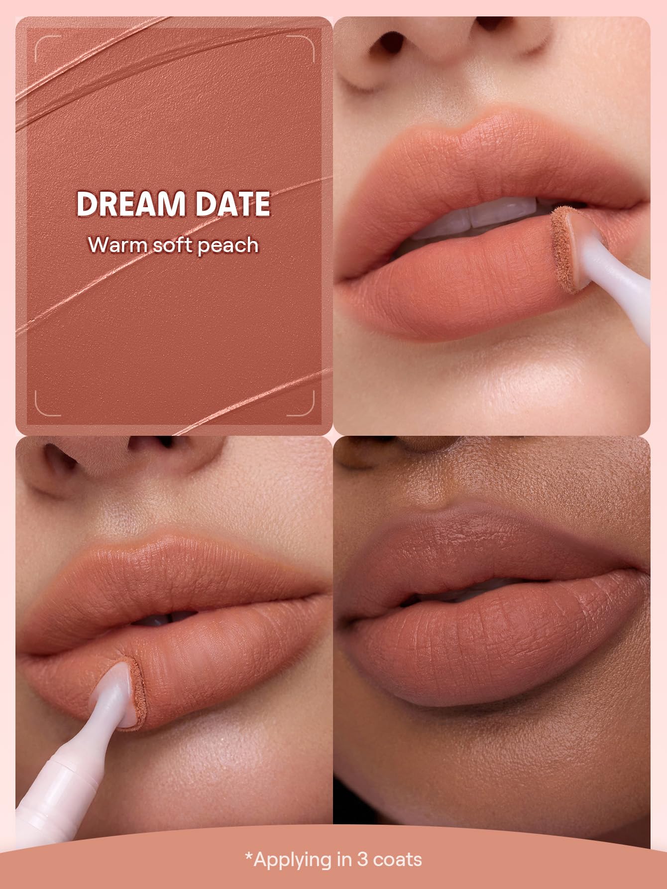SHEGLAM Marshmallow Puff Lip Blur Pen Matte Lipstick for Long-lasting Hydrating Lip Makeup-004 Dream Date